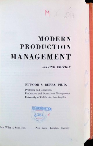 Modern production management - modern,